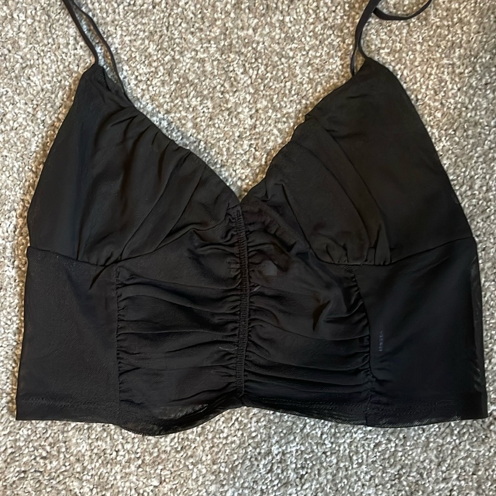 Black mesh tank top